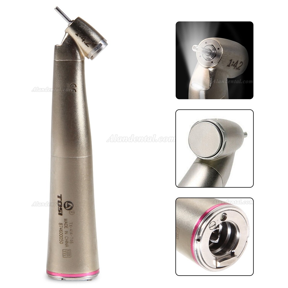 TOSI TX-414-746 Dental 1:4.2 Increase LED Fiber Optic Contra Angle Handpiece